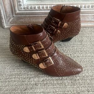 Jeffrey Campbell tan studded booties, 6.5